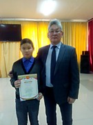 Призер республиканской олимпиады по математике и логике,  Бадмаев Бальжинима, 7 класс - 2018 г.